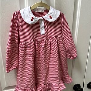 Sal & Pimenta Red and White Striped Bow Night Gown
